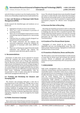 Municipal Solid Waste Management: A Case Study of Kamakhya Devi Temple ...