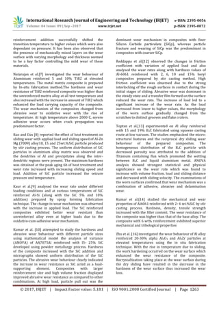 A Review on Mechanical and Wear Behaviour of Aluminium Metal Matrix ...