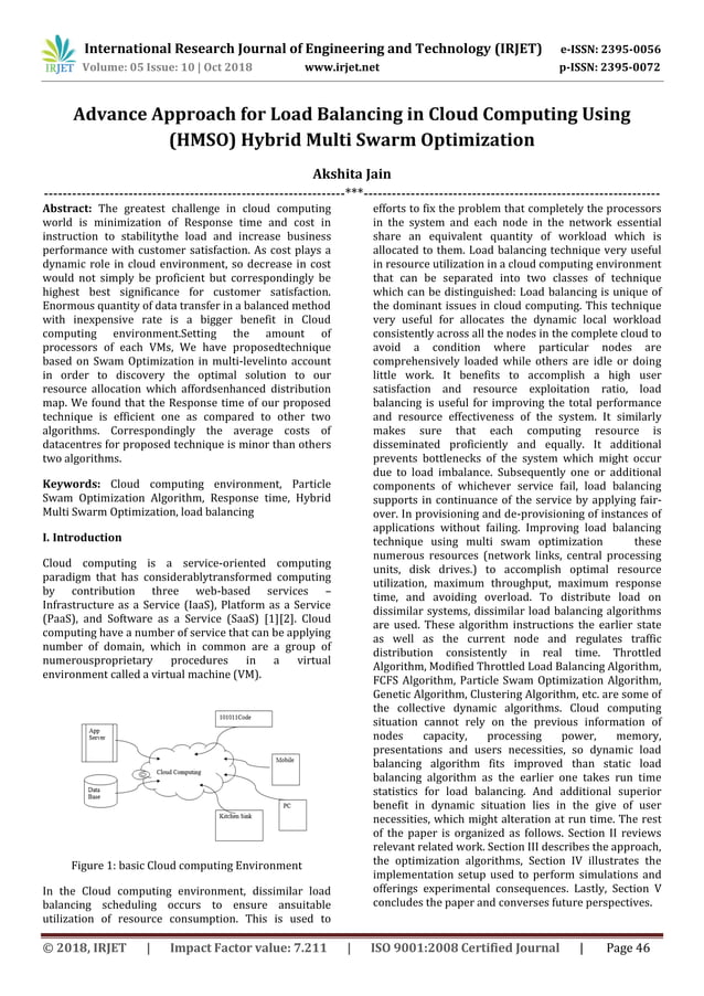 IRJET- Advance Approach for Load Balancing in Cloud Computing using ...
