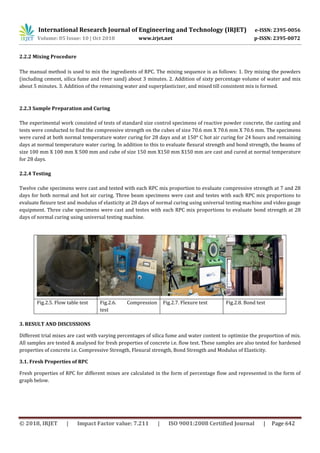 IRJET- Evaluation of Properties of Reactive Powder Concrete and Determination of Modulus of Elasticity by Video Gauge Equipment