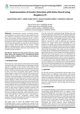 IRJET- Implementation of Gender Detection with Notice Board using ... image.