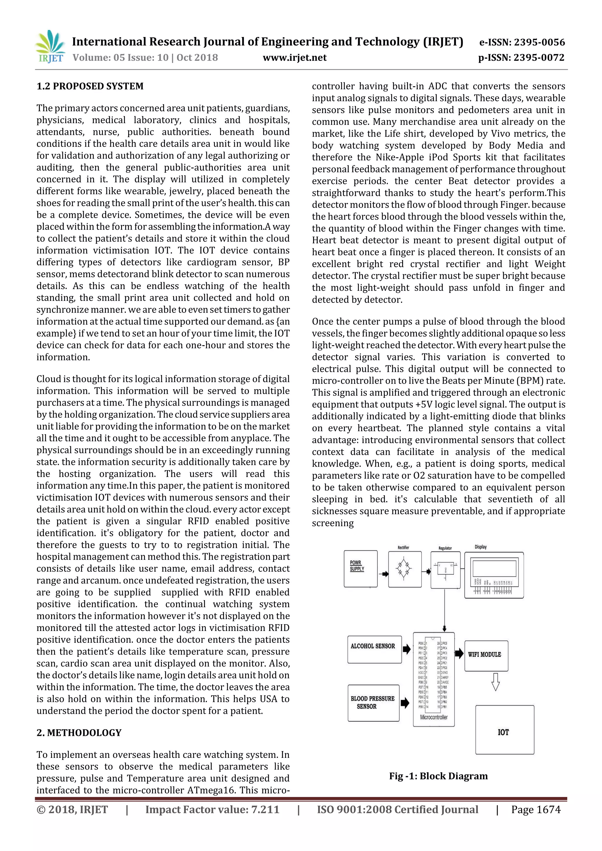 IRJET- Health Monitoring System using Arduino | PDF