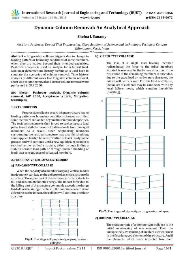 IRJET- Dynamic Column Removal: An Analytical Approach | PDF