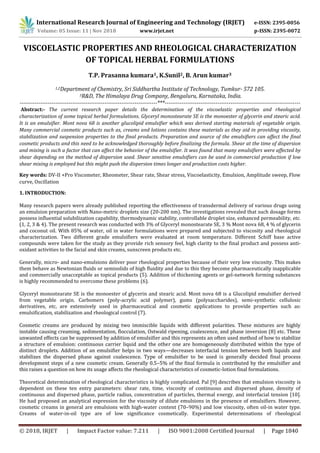 IRJET- Viscoelastic Properties and Rheological Characterization of ...
