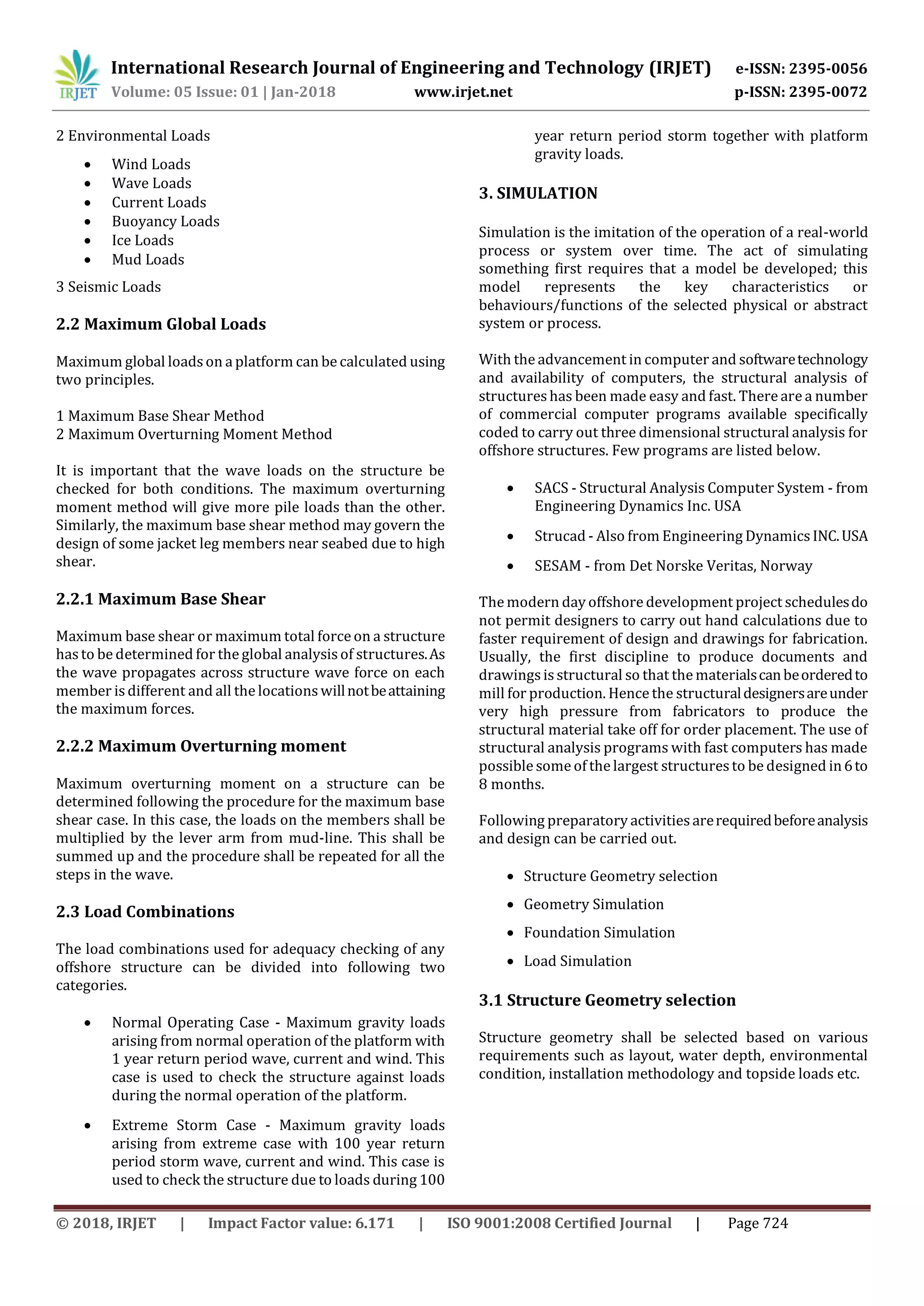 IRJET-Analysis of Offshore Jacket Structure | PDF