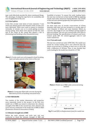 IRJET- Experimental Analysis of Buckling Restrained Brace Under Cyclic ...