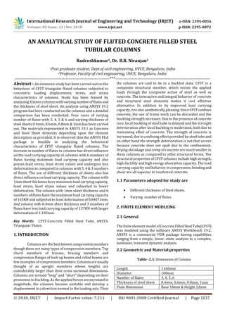 IRJET- An Analytical Study of Fluted Concrete Filled Steel Tubular