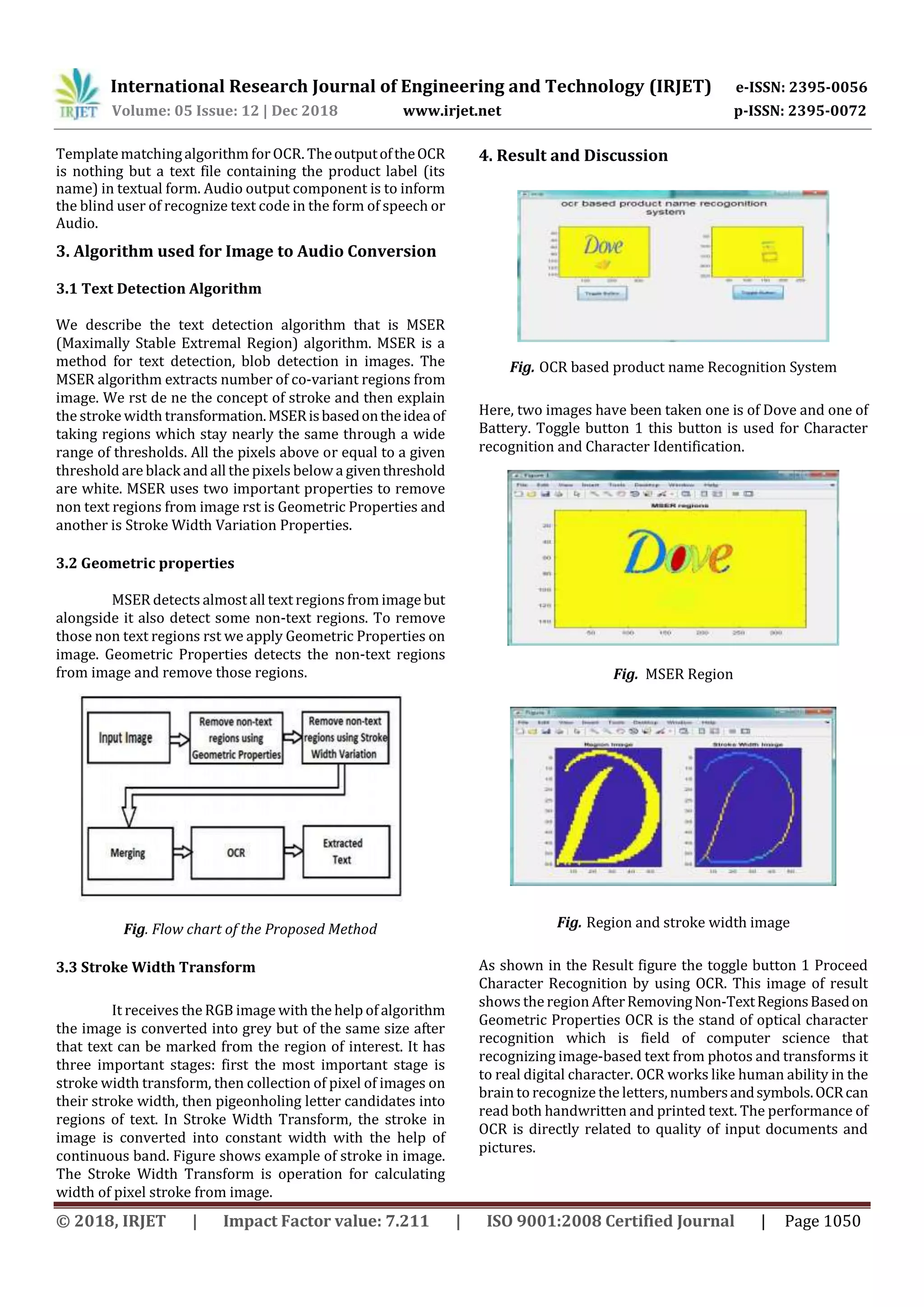 IRJET- Text Recognization of Product for Blind Person using MATLAB | PDF