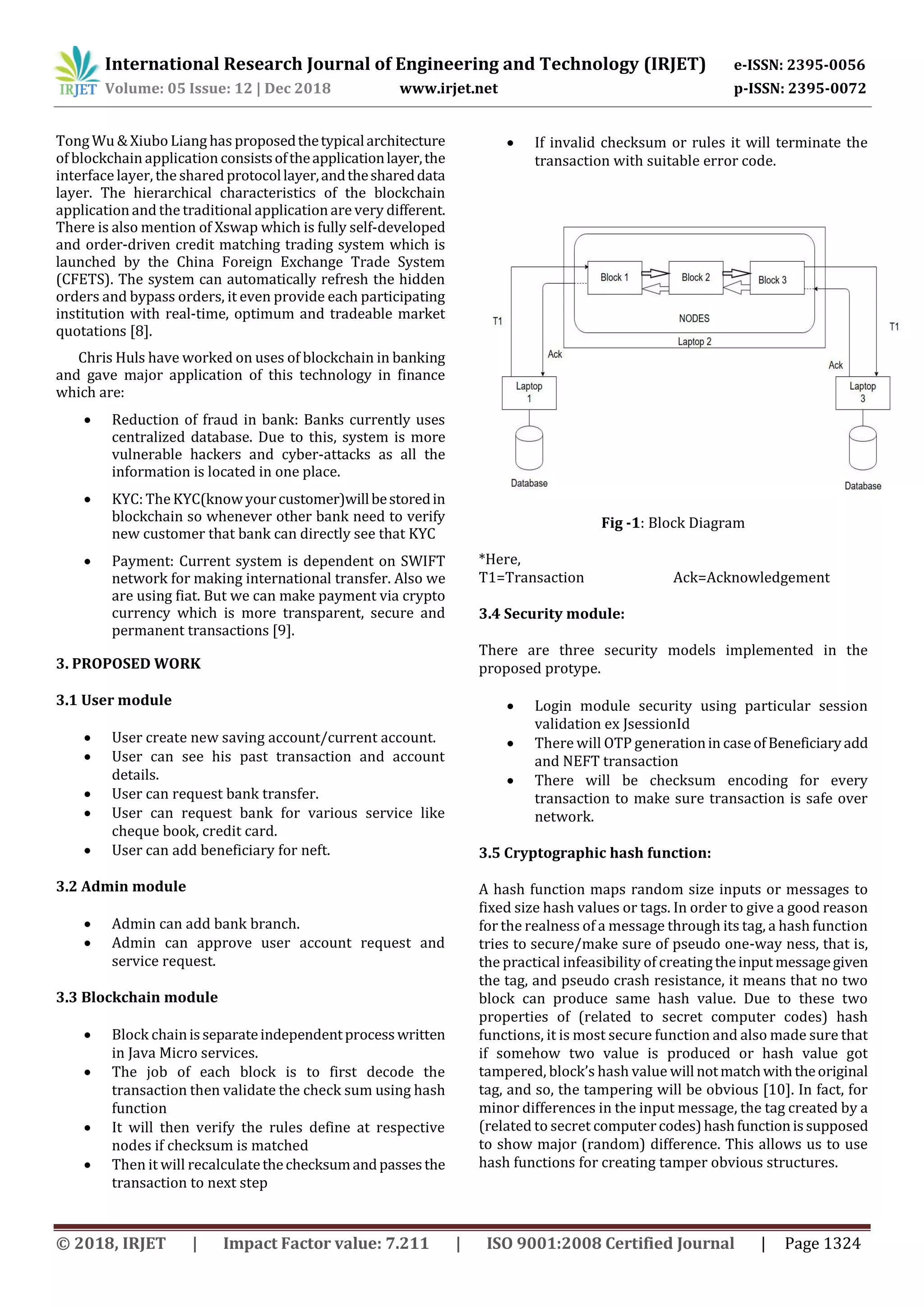 IRJET- Blockchain-A Secure Mode for Transaction | PDF