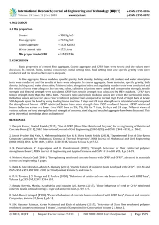 IRJET- Flexural Behaviour of Concrete Beam with Glass Fiber Reinforced ...