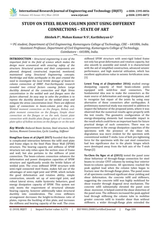 Study on Steel Beam Column Joint using Different Connections – State of ...