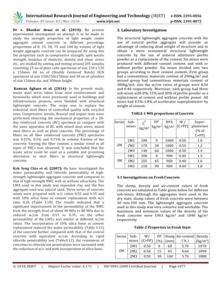 IRJET- Laboratory Investigation of Light Weight Concrete with Natural ...