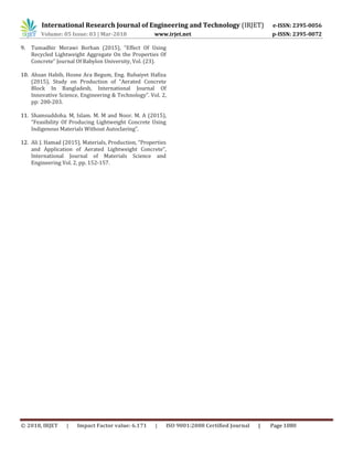 IRJET- Laboratory Investigation of Light Weight Concrete with Natural ...