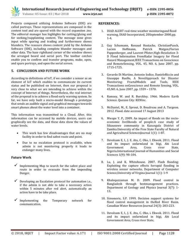 IRJET- Flood Alerting System through Water Level Meter | PDF