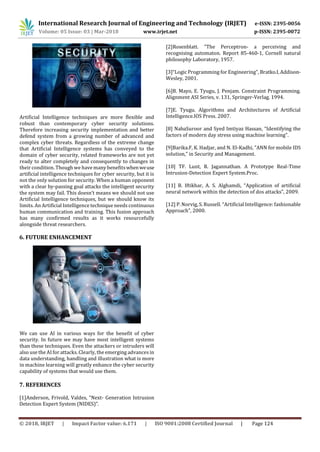 Artificial Intelligence Techniques for Cyber Security | PDF