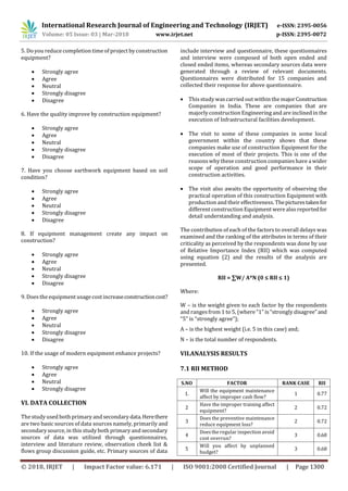 IRJET- A Study and Analysis of Construction Equipment Management used ...