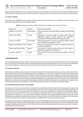 IRJET- Enhancement of Highway Project Performance using Lean ...