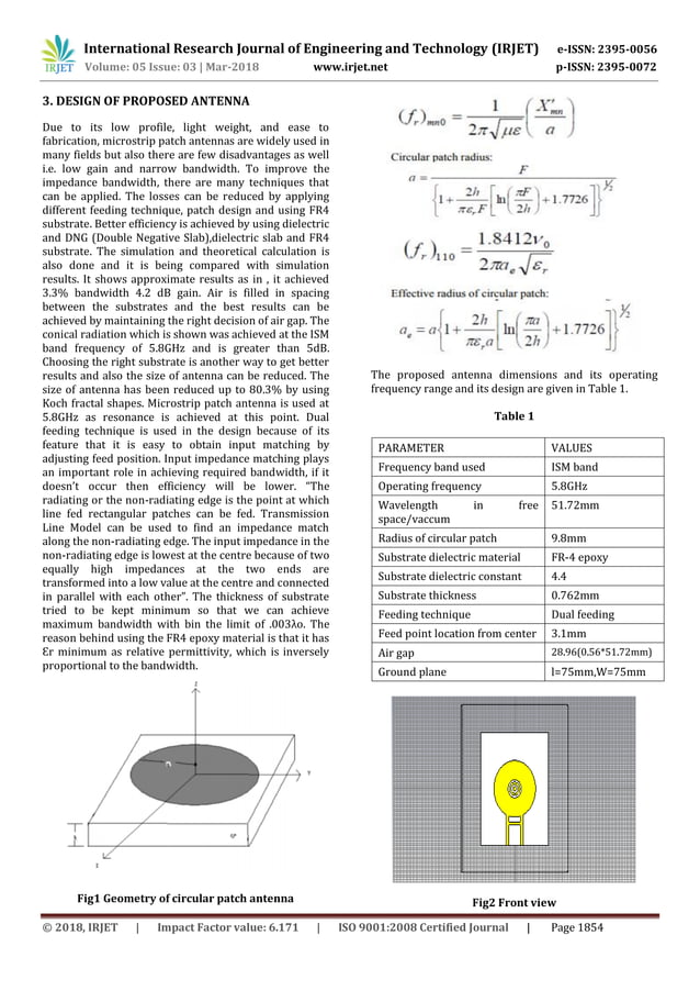 IRJET- Design of Composite Circular Microstrip Patch Dual Band Antenna ...