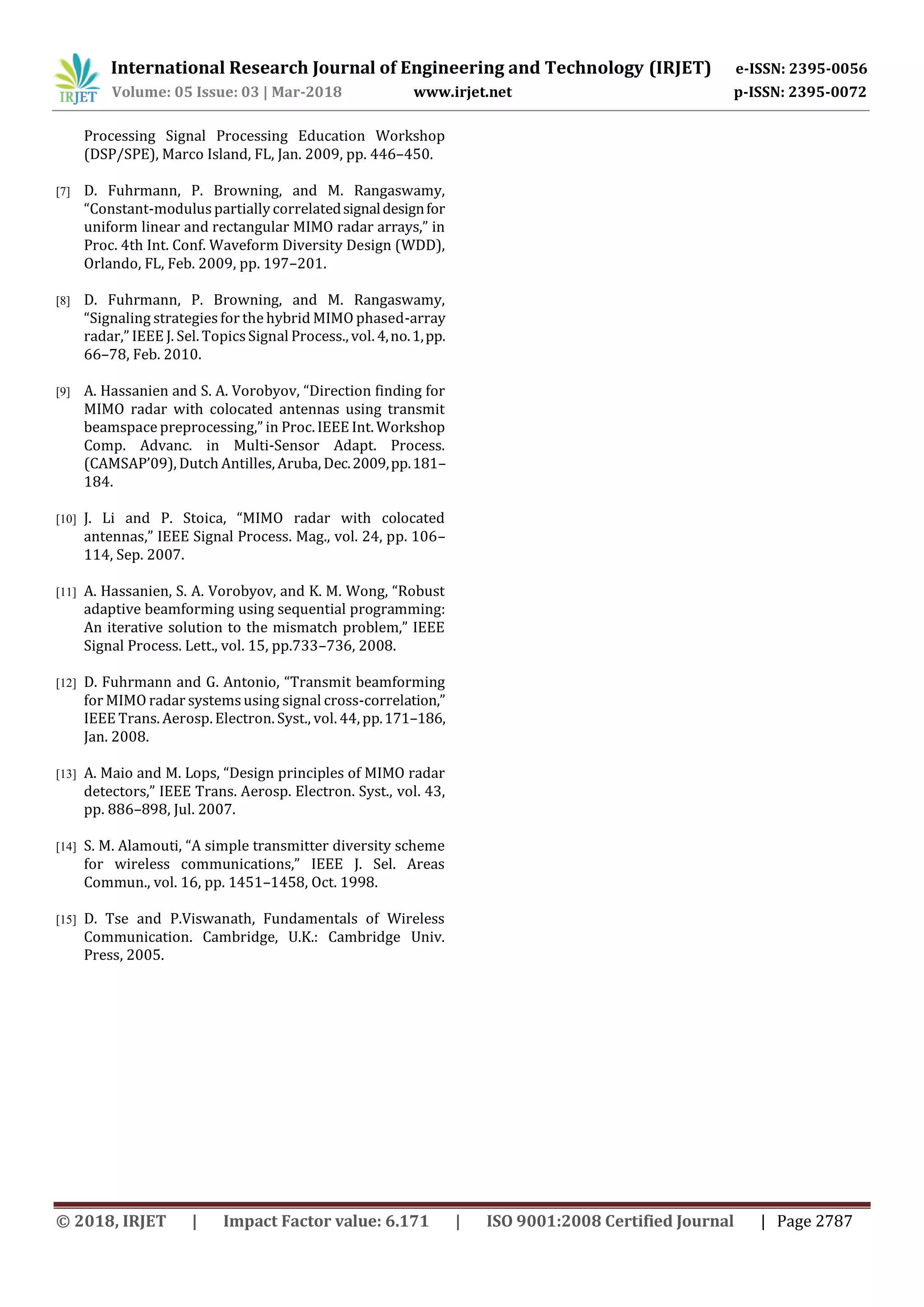 IRJET- Performance Analysis of Phased Array, Mimo and Phased-Mimo ...