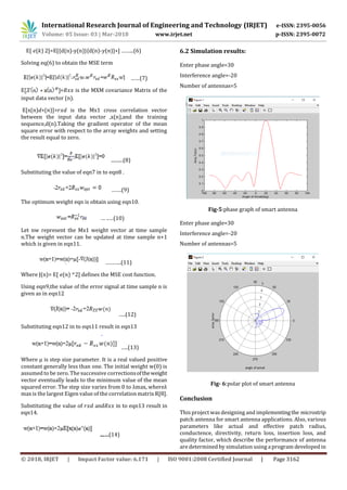 IRJET- Design of Microstrip Patch Antenna for Smart Antenna ...