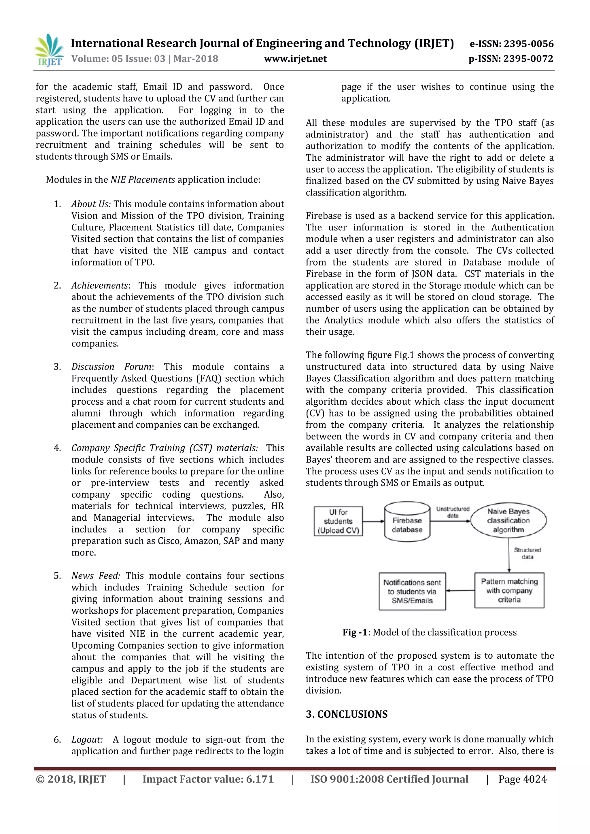 IRJET- NIE Placements: An Automated Application for Android Users | PDF