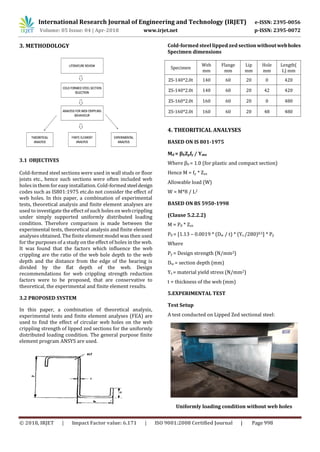 IRJET- Cold Formed Steel Lipped Zed Section with and without Web Holes ...