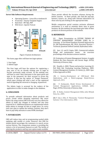 IRJET- Custom CMS using Smarty Template Engine for Mobile Portal | PDF