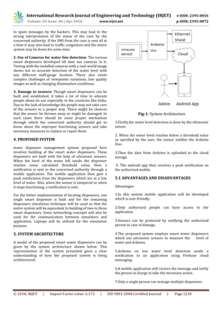 IRJET- Water Level Monitoring System in Water Dispensers using Iot | PDF