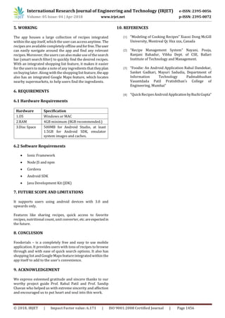 IRJET- Foodorials- A Cooking Recipe Android App | PDF image.