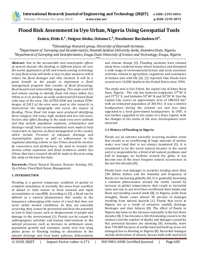 !   Irjet Flood Risk Assessment In Uyo Urban Nigeria Using Geospatial T - i!   rjet flood risk assessment in uyo urban nigeria using geospatial tools