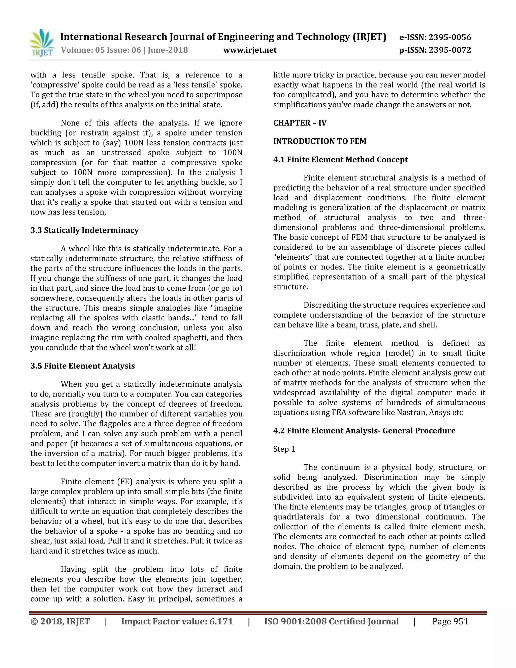 IRJET-Finite Element Analysis of Bicycle Wheel | PDF