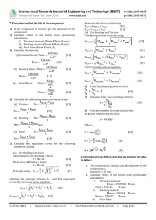 IRJET-Fatigue Life Estimation of Machine Components | PDF