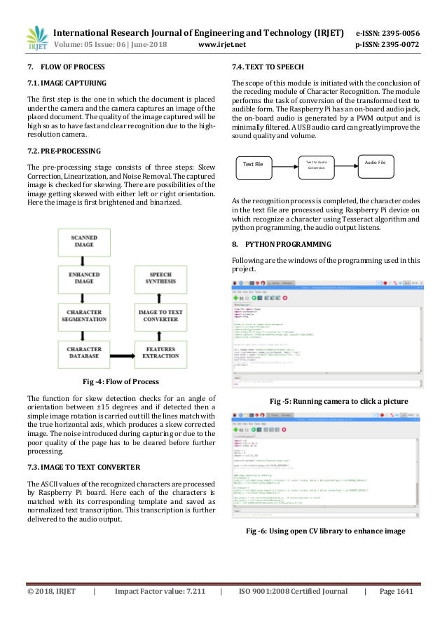 Irjet Raspberry Pi Based Reader For Blind People