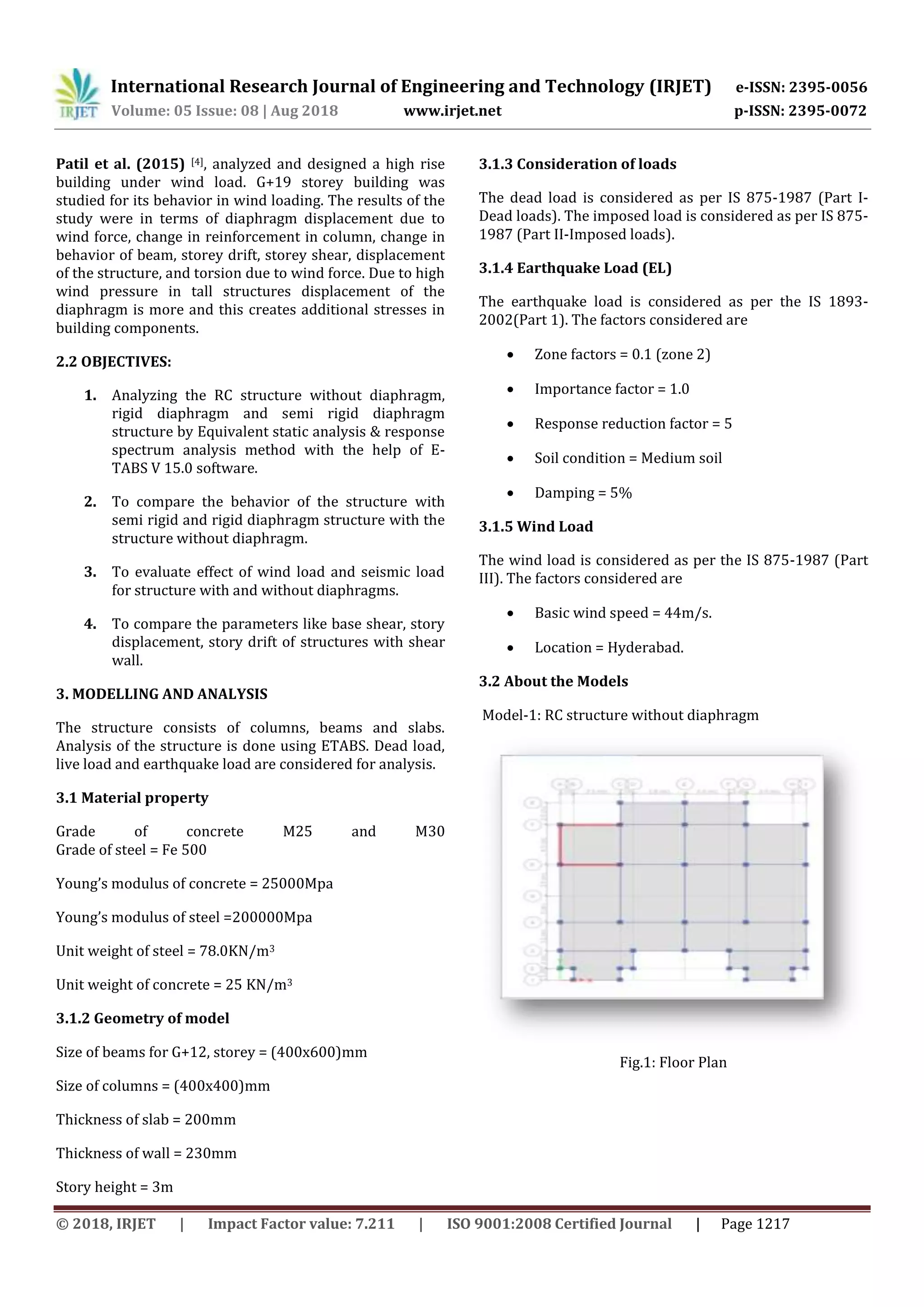 Objective For Semi Rigid IRJET- Study on Rigid and Semi Rigid Diaphragm in Multistoried ...