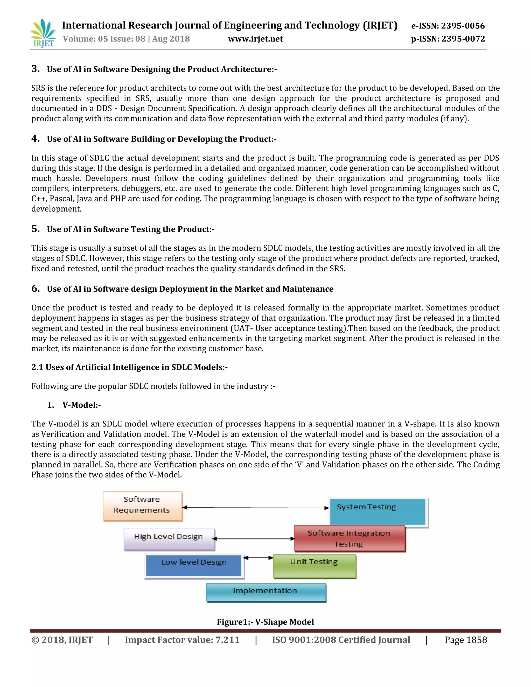 IRJET- Use of Artificial Intelligence in Software Development Life ...