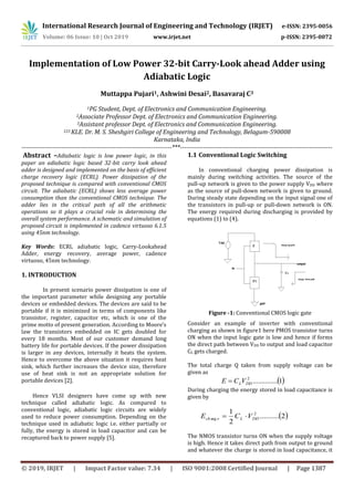 IRJET- Implementation of Low Power 32-Bit Carry-Look Ahead Adder using ...
