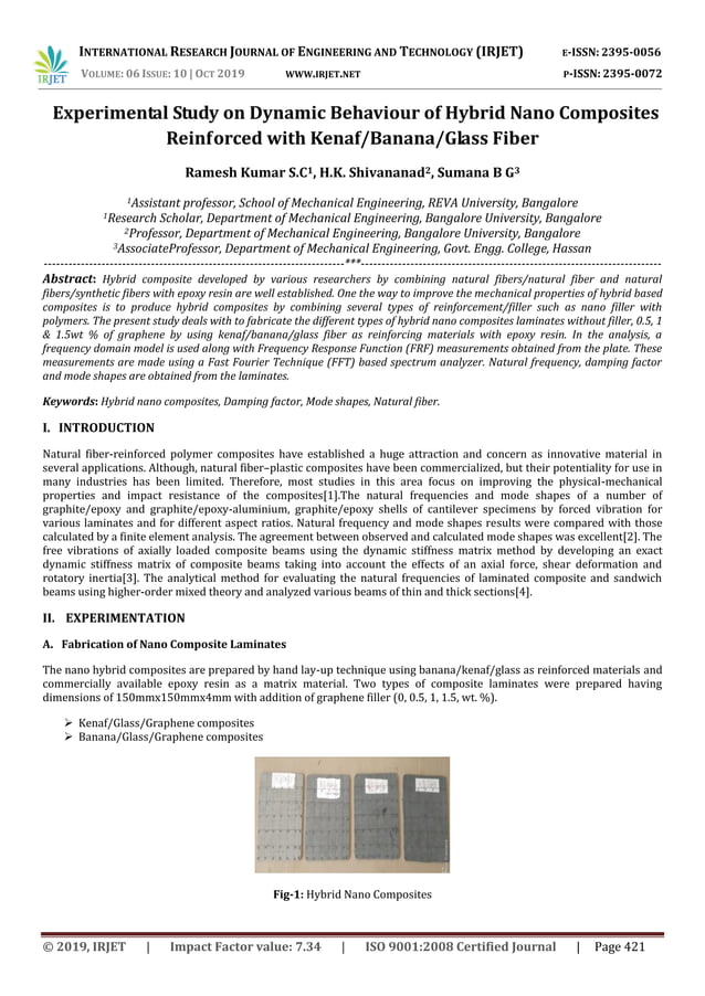 IRJET- Experimental Study on Dynamic Behaviour of Hybrid Nano ...
