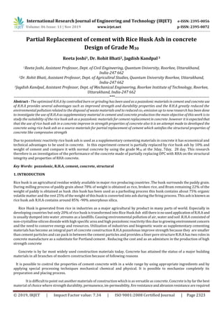 IRJET- Partial Replacement of Cement with Rice Husk Ash in Concrete ...