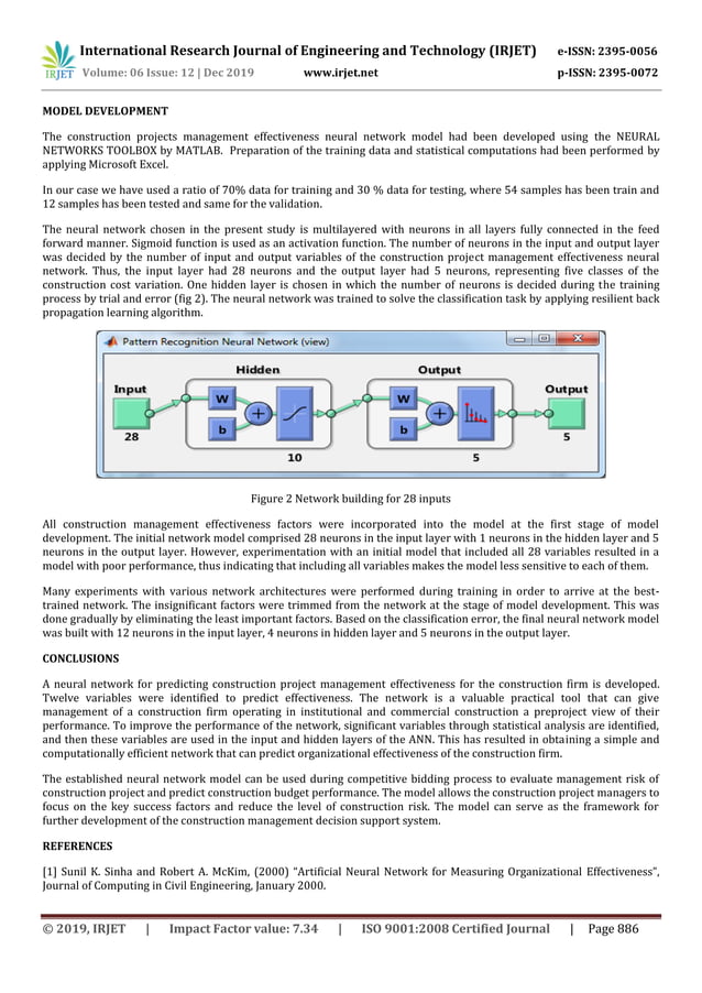 IRJET- Development of a Neural Network based Model for Construction ...