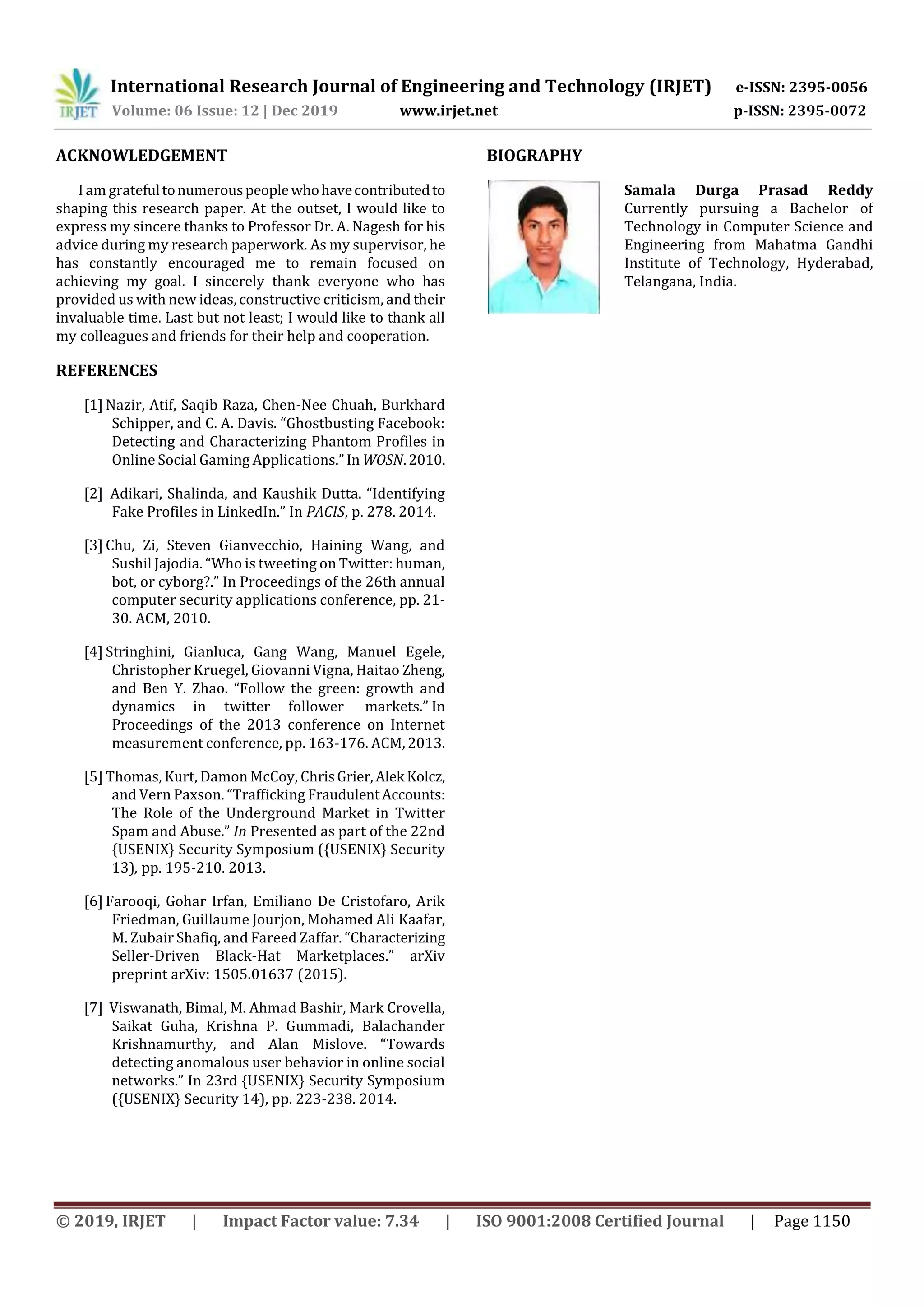 IRJET- Fake Profile Identification using Machine Learning | PDF