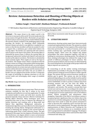 IRJET- Review: Autonomous Detection and Shooting of Moving Objects at ...