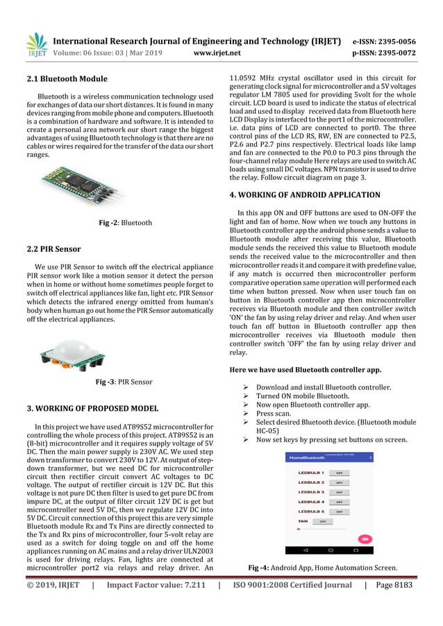 IRJET- Android based Home Automation using Bluetooth Technology | PDF