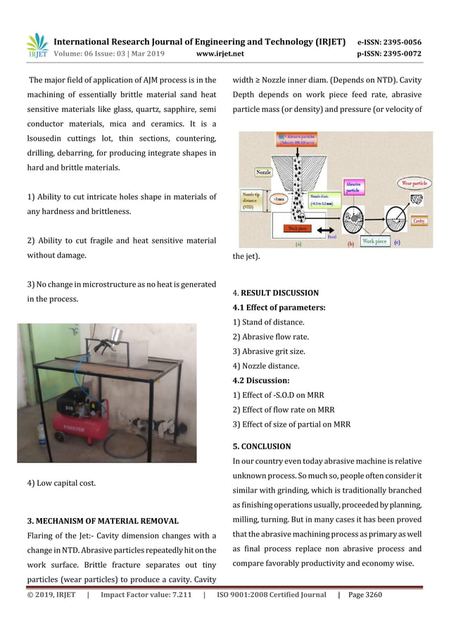 IRJET Design and Fabrication of Abrasive Jet Machining PDF