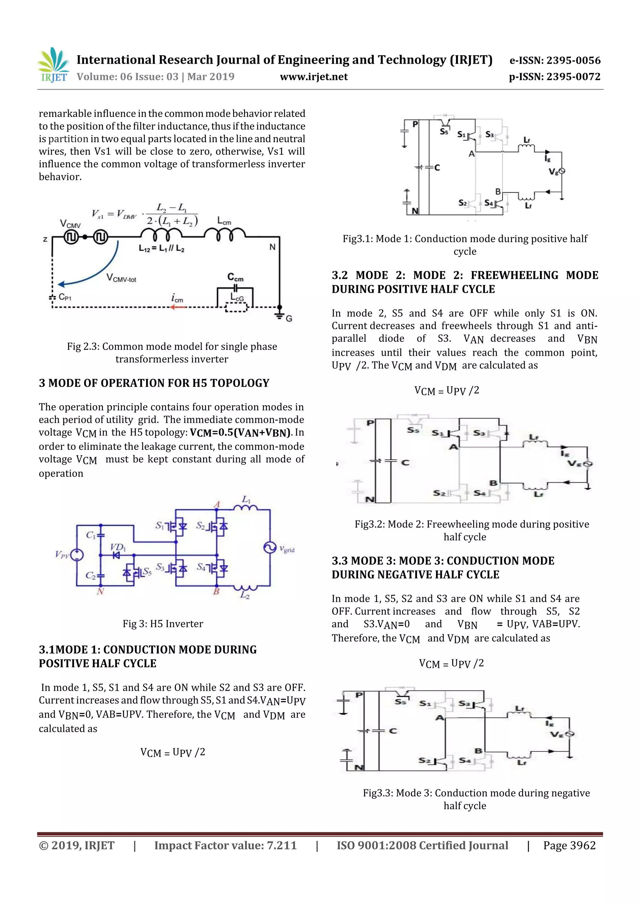 IRJET- Design of Single Phase Transformerless Inverter | PDF