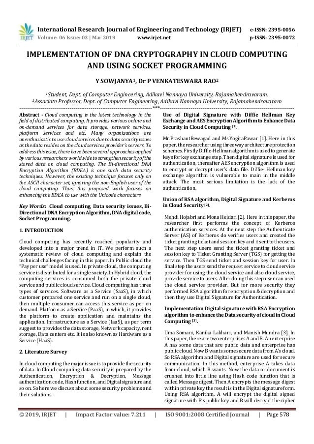 Pdf Enhancing The Data Security In Cloud By Implementing Hybrid Rsa Aes Encryption Algorithm