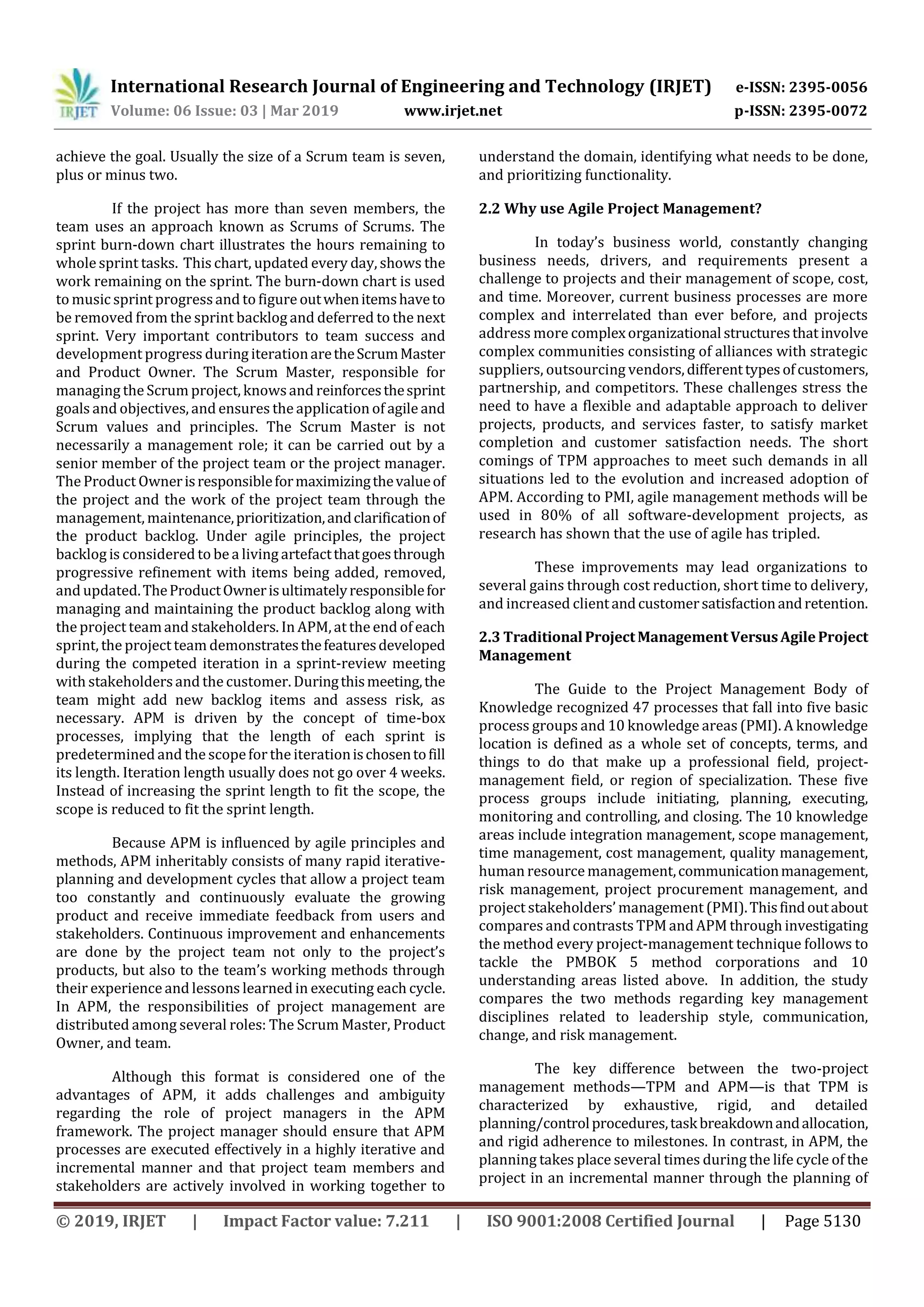 IRJET- Agile Management in Construction Industry | PDF