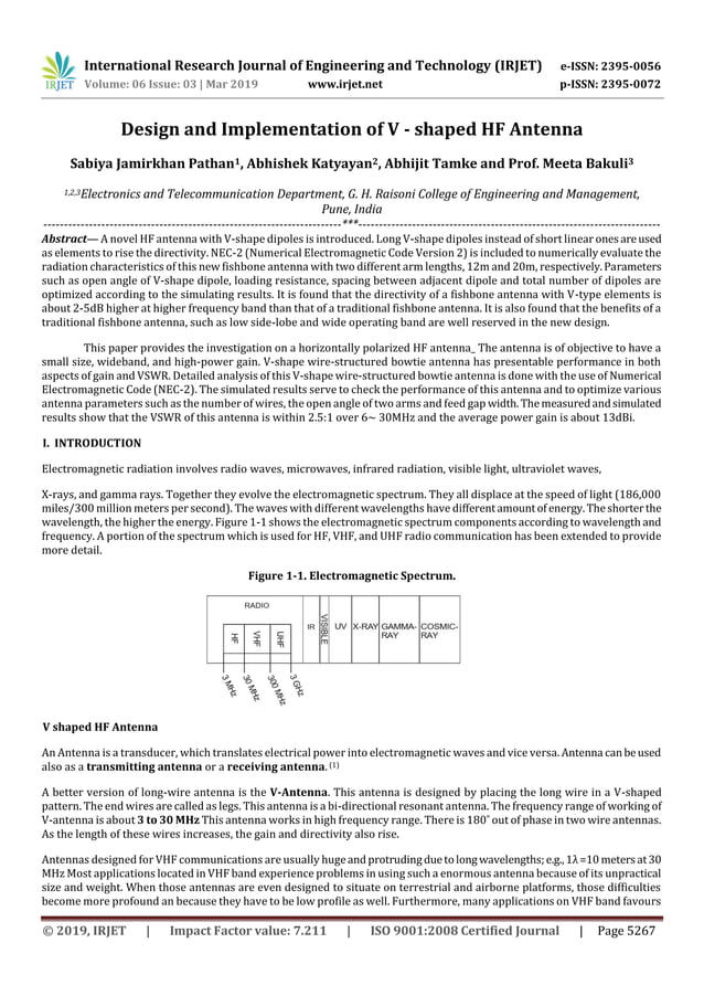 IRJET- Design and Implementation of V - Shaped HF Antenna | PDF
