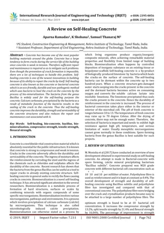 IRJET- A Review on Self-Healing Concrete | PDF