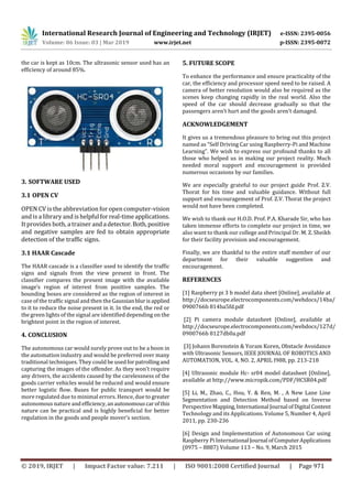 IRJET- Self Driving Car using Raspberry-Pi and Machine Learning | PDF