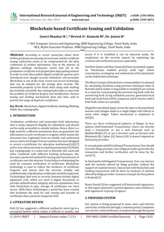 IRJET- Blockchain based Certificate Issuing and Validation | PDF